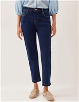 Monsoon High Waisted Straight Leg Cropped Jeans Indigo