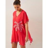 Pure Cotton Palm Tree Embroidered Kaftan