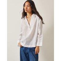 Pure Linen V-Neck Blouse