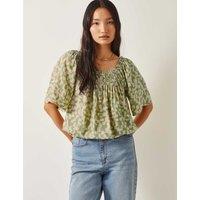 Printed Scoop Neck Top