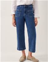 High Waisted Straight Leg Cropped Jeans