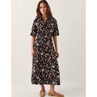 Jersey Printed Button Through Midi Dress