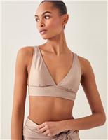 Glittery Triangle V-Neck Bikini Top