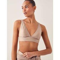 Monsoon Glittery Triangle V-Neck Bikini Top Gold