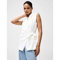 Collared Wrap Front Tailored Waistcoat