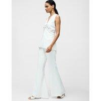 V-Neck Ruched Pin Trim Longline Vest Top