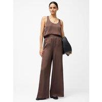 Satin Elasticated Waist Wide Leg Trousers