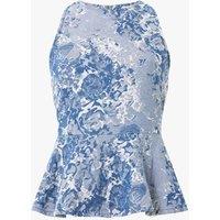 Cotton Rich Jacquard Peplum Top