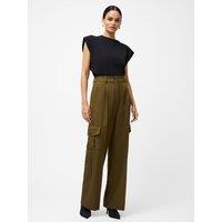 Twill Cargo Wide Leg Trousers