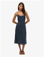 Floral Scoop Neck Midi Slip Dress