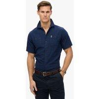 Superdry & Co Relaxed Fit Cotton Rich Textured Shirt Navy