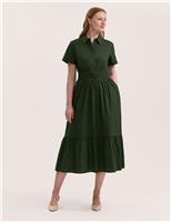 Pure Cotton Midi Shirt Dress