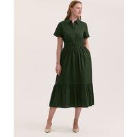 Pure Cotton Midi Shirt Dress