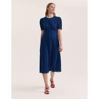 Pure Cotton Embroidered Midi Tea Dress
