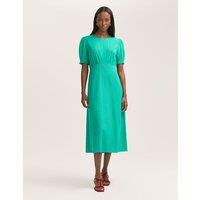 Cotton Blend Gingham Midi Tea Dress