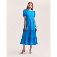 Finery London Pure Cotton Midi Tiered Dress Blue