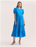 Pure Cotton Midi Tiered Dress