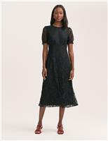 Chiffon Lace Empire Line Midi Tea Dress