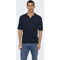 Linen Blend Knitted Polo Shirt