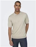 ONLY & SONS Half Zip Polo Shirt Navy
