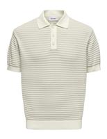 ONLY & SONS Pure Cotton Knitted Polo Shirt Navy Mix
