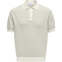 ONLY & SONS Pure Cotton Knitted Polo Shirt Stone