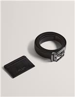Leather Belt and Cardholder Set