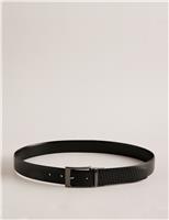 Ted Baker Leather Woven Texture Belt Brown