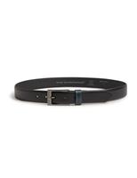 Leather Striped Keeper Textured Belt