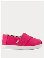 TOMS Kids' Riptape Espadrilles (4 Small - 2 Large) Pink