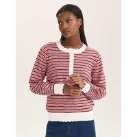 Pure Cotton Striped Button-Detail Jumper