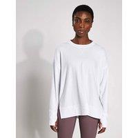 Lilybod Shelby Crew Neck Step Hem Relaxed Sweat-shirt White