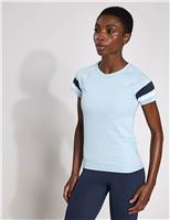 Lilybod Willow Cotton Rich Crew Neck T-Shirt Light Blue Mix