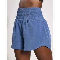 Lilybod Bronte Woven High Waisted Running Shorts Mid Blue