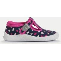 Start-Rite Kids' Canvas Heart T Bar Shoes (3 Small - 7 Small) Navy Mix