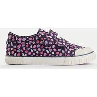 Kids Splash Print Canvas Riptape Trainers (6 Small - 3 Large)