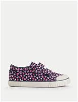 Kids Splash Print Canvas Riptape Trainers (6 Small - 3 Large)