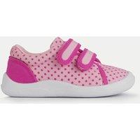 Kids Canvas Polka Dot Riptape Trainers (3 Small - 7 Small)
