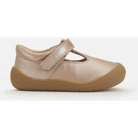 Start-Rite Kids' Leather Metallic T Bar Shoes (3 Small - 7 Small) Taupe