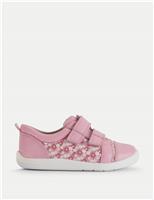 Kids Leather Floral Riptape Trainers (4 Small - 8 Small)