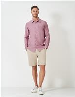 Crew Clothing Linen Rich Shirt Medium Pink