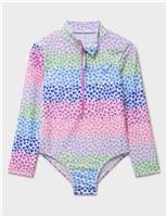 Crew Clothing Heart Long Sleeve Swimsuit (3-12 Yrs) White Mix