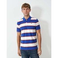 Crew Clothing Pure Cotton Striped Polo Shirt Medium Blue Mix