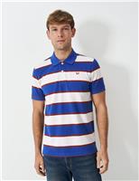 Crew Clothing Pure Cotton Striped Polo Shirt Medium Blue Mix