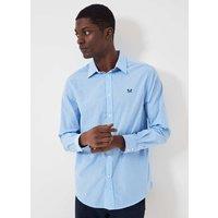 Crew Clothing Regular Fit Pure Cotton Check Oxford Shirt Light Blue Mix