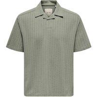 ONLY & SONS Cotton Rich Textured Polo Shirt Green