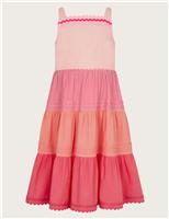 Cotton Rich Colour Block Tiered Dress (3-13 Yrs)