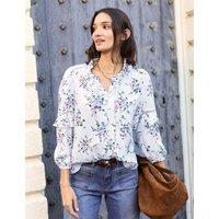 Floral Collared Frill Detail Blouse