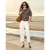 BAUKJEN Boyfriend High Waisted Barrel Cropped Jeans Soft White