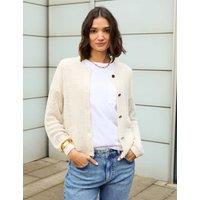 Cotton Rich Textured Cropped Cardigan